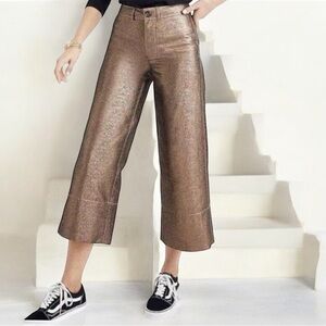 Madewell‎ Women's Sz. 28 Slim Emmett Wide Leg Crop In Metallic